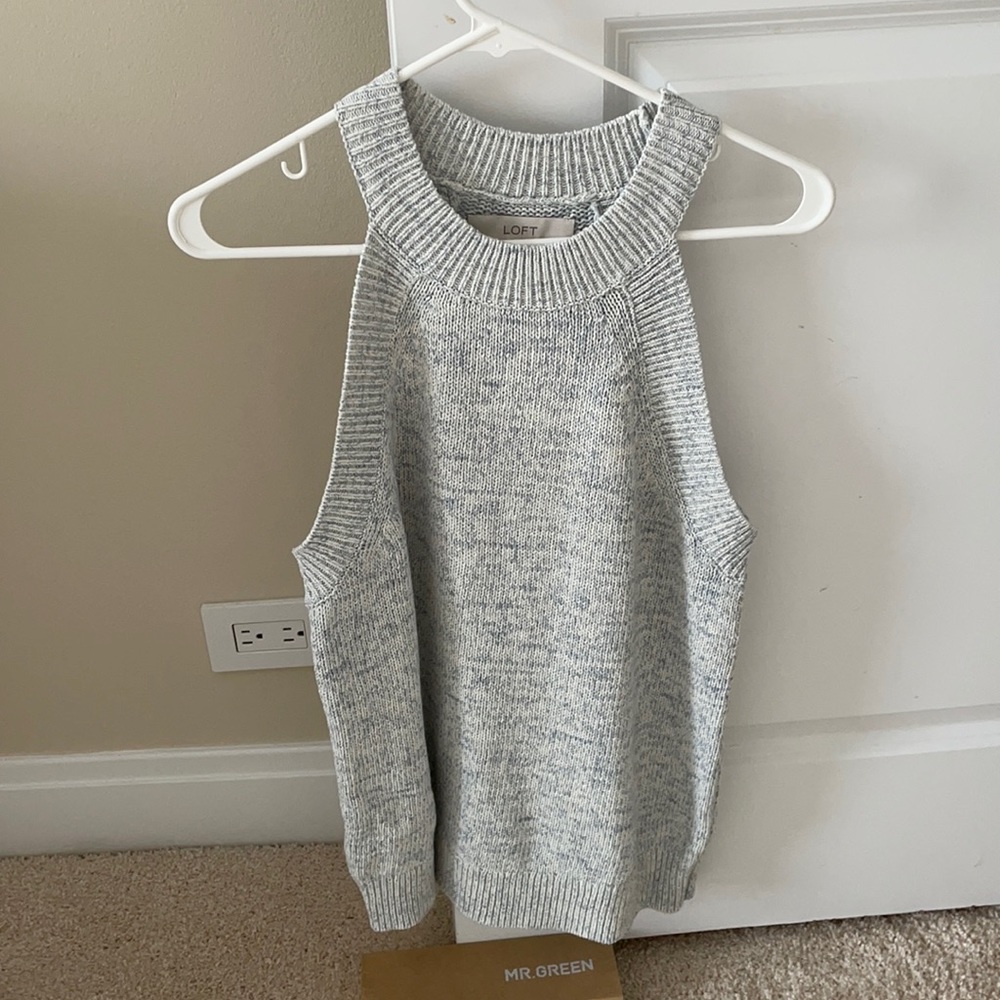 Ann Taylor LOFT Spacedye Halter Sweater Top